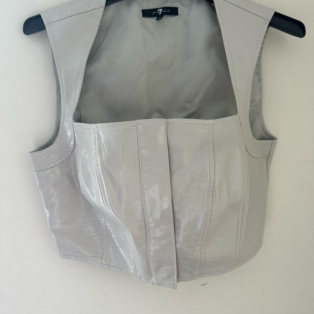 7 for All Mankind vegan leather corset vest